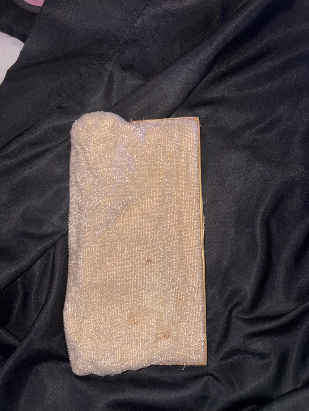 Champagne Satin Evening Clutch